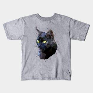 Black Cat (Low Poly) Kids T-Shirt
